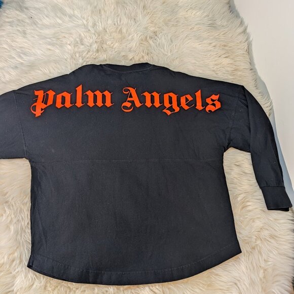 Palm Angels Black and Orange Long Sleeve T Shirt - Picture 2 of 9
